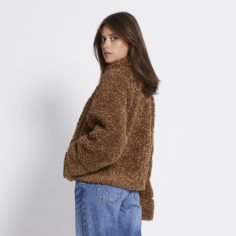 Faux fur jacket "Sandra" Toffee